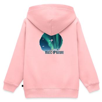Aurora Nordlichter - Kinder Premium Organic Zip Hoodie - Rosa - Hinten - AI Model Kid Female (0cm)