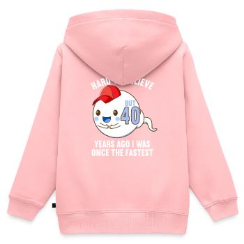 Il y a 40 ans 40 ans le plus rapide 40e anniversaire - Sweat Premium à capuche zippé enfant bio - rose - Dos - AI Model Kid Female (0cm)