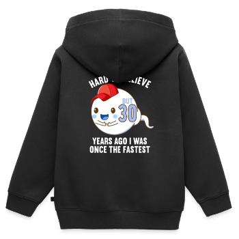 30 Jahre vor 30 Jahren schnellste 30. Geburtstag - Kinder Premium Organic Zip Hoodie - Schwarz - Hinten - AI Model Kid Male (0cm)