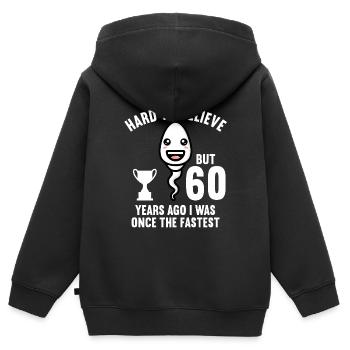 60 Jahre vor 60 Jahren schnellste 60. Geburtstag - Kinder Premium Organic Zip Hoodie - Schwarz - Hinten - AI Model Kid Male (0cm)