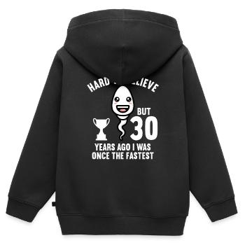 30 Jahre vor 30 Jahren schnellste 30. Geburtstag - Kinder Premium Organic Zip Hoodie - Schwarz - Hinten - AI Model Kid Male (0cm)