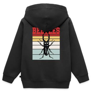 BEETLES - Kinder Premium Organic Zip Hoodie - Schwarz - Hinten - AI Model Kid Male (0cm)