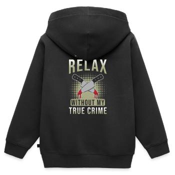True Crime - Kids Premium Organic Zip-up Hoodie - black - Back - AI Model Kid Male (0cm)