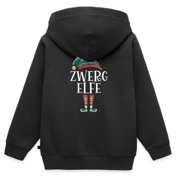 Weihnachten Partnerkostüm Zwerg Elf Elfe Elfen - Kinder Premium Organic Zip Hoodie - Schwarz - Hinten - AI Model Kid Male (0cm)