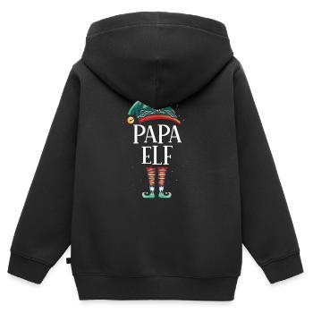 Weihnachten Partnerkostüm Papa Elf Elfe Elfen - Kinder Premium Organic Zip Hoodie - Schwarz - Hinten - AI Model Kid Male (0cm)