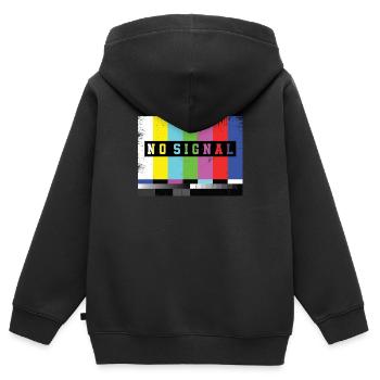 Image de test Aucun signal TV - Sweat Premium à capuche zippé enfant bio - noir - Dos - AI Model Kid Male (0cm)