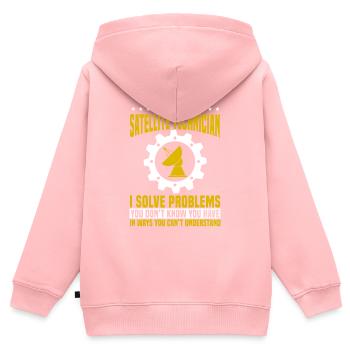 Technicien satellite - Sweat Premium à capuche zippé enfant bio - rose - Dos - AI Model Kid Female (0cm)