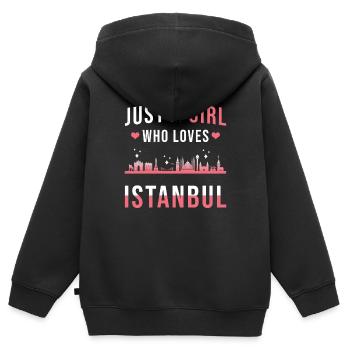 Istanbul - Kinder Premium Organic Zip Hoodie - Schwarz - Hinten - AI Model Kid Male (0cm)