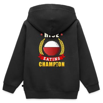 Champion du riz - Sweat Premium à capuche zippé enfant bio - noir - Dos - AI Model Kid Male (0cm)