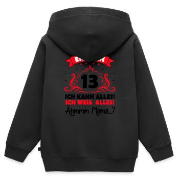 13 Geburtstag Mädchen Junge Fun Geschenk lustig - Kinder Premium Organic Zip Hoodie - Schwarz - Hinten - AI Model Kid Male (0cm)