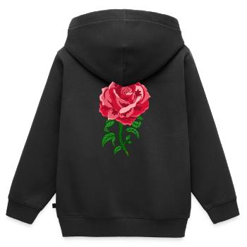Rose Rosen Rosengewächs Garten Gärtner - Kinder Premium Organic Zip Hoodie - Schwarz - Hinten - AI Model Kid Male (0cm)