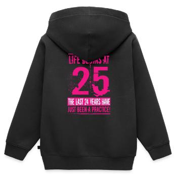 25 Geburtstag Frau - Kinder Premium Organic Zip Hoodie - Schwarz - Hinten - AI Model Kid Male (0cm)