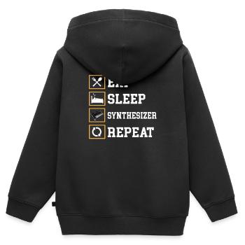 Synthesizer Music - Kids Premium Organic Zip-up Hoodie - black - Back - AI Model Kid Male (0cm)