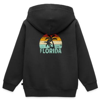 Floride - Sweat Premium à capuche zippé enfant bio - noir - Dos - AI Model Kid Male (0cm)