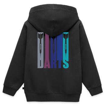 Dartgeschenk - Dartpfeile - Kinder Premium Organic Zip Hoodie - Schwarz - Hinten - AI Model Kid Male (0cm)