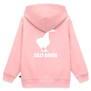 Silly Goose Alberne Gans Humor - Kinder Premium Organic Zip Hoodie - Rosa - Hinten - AI Model Kid Female (0cm)