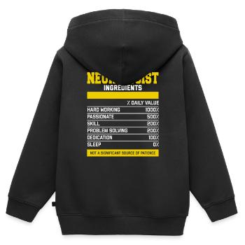 Génial Neurologue Ingrédients Tee Shirt - Sweat Premium à capuche zippé enfant bio - noir - Dos - AI Model Kid Male (0cm)