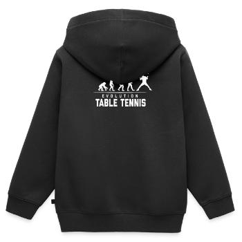 EVOLUTION OF TABLE TENNIS - Kinder Premium Organic Zip Hoodie - Schwarz - Hinten - AI Model Kid Male (0cm)