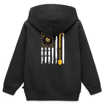 Gold Panning Gold Panner Gold Prospector Gold Prospector - Kids Premium Organic Zip-up Hoodie - black - Back - AI Model Kid Male (0cm)