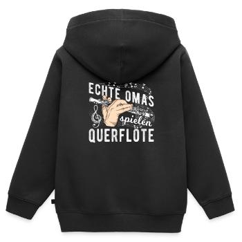 Musik Instrument Flöte | Querflöte - Kinder Premium Organic Zip Hoodie - Schwarz - Hinten - AI Model Kid Male (0cm)