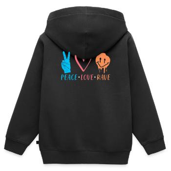 Rave - Sweat Premium à capuche zippé enfant bio - noir - Dos - AI Model Kid Male (0cm)