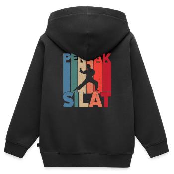 Pencak Silat - Kinder Premium Organic Zip Hoodie - Schwarz - Hinten - AI Model Kid Male (0cm)