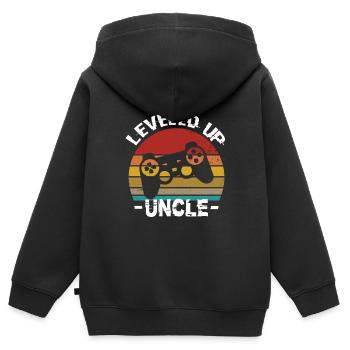 Niveau supérieur Oncle Oncle Oncle Anniversaire Oncle - Sweat Premium à capuche zippé enfant bio - noir - Dos - AI Model Kid Male (0cm)