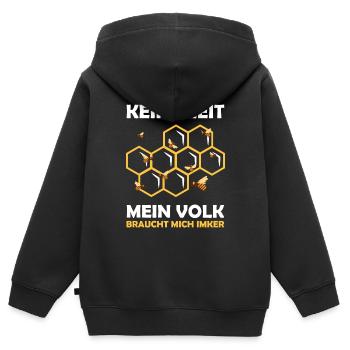 Imker Mein Volk Braucht Mich - Kinder Premium Organic Zip Hoodie - Schwarz - Hinten - AI Model Kid Male (0cm)
