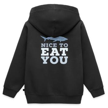 Hai Wortspiel Agréable de vous manger - Sweat Premium à capuche zippé enfant bio - noir - Dos - AI Model Kid Male (0cm)