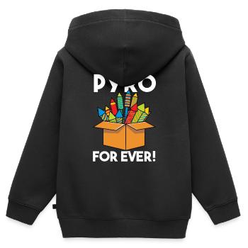 Pyro For Ever Feux d’artifice - Sweat Premium à capuche zippé enfant bio - noir - Dos - AI Model Kid Male (0cm)