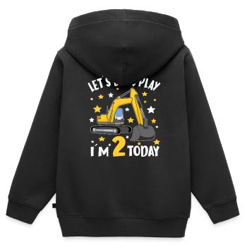 2. Geburtstag Bagger 2 Jahre Geburtstag Geschenke - Kinder Premium Organic Zip Hoodie - Schwarz - Hinten - AI Model Kid Male (0cm)