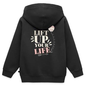 Lift up your Life - Kinder Premium Organic Zip Hoodie - Schwarz - Hinten - AI Model Kid Male (0cm)