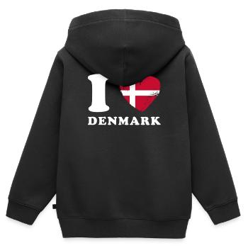 Dänemark J’aime le Danemark - Sweat Premium à capuche zippé enfant bio - noir - Dos - AI Model Kid Male (0cm)