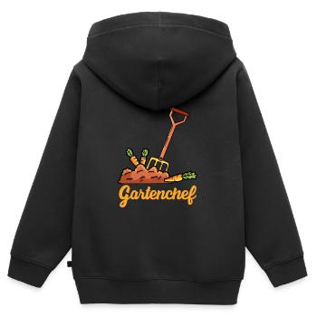 Chef de jardinAge - Sweat Premium à capuche zippé enfant bio - noir - Dos - AI Model Kid Male (0cm)