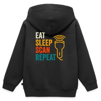 Sonograph Sonography Scan - Kids Premium Organic Zip-up Hoodie - black - Back - AI Model Kid Male (0cm)