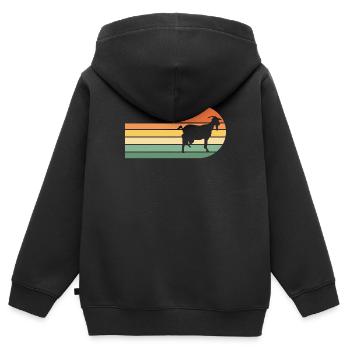 Goat - Kids Premium Organic Zip-up Hoodie - black - Back - AI Model Kid Male (0cm)