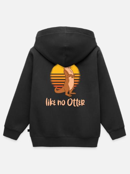 Fischotter Und Seeotter Like No Otter - Premium børne zip-hættetrøje økologisk - sort
