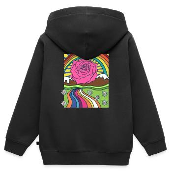 Rose Roses Rose Garden Jardinier - Sweat Premium à capuche zippé enfant bio - noir - Dos - AI Model Kid Male (0cm)
