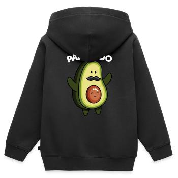 Papacado Avocado Pregnancy Announcement Vegan Dad - Kinder Premium Organic Zip Hoodie - Schwarz - Hinten - AI Model Kid Male (0cm)
