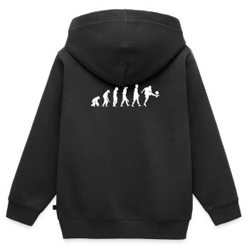Football Evolution Coach Football Player - Kids Premium Organic Zip-up Hoodie - black - Back - AI Model Kid Male (0cm)