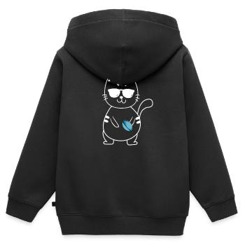 Rugby - Sweat Premium à capuche zippé enfant bio - noir - Dos - AI Model Kid Male (0cm)