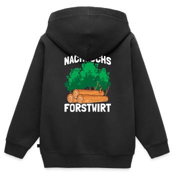Nachwuchs Forstwirt Holz machen - Kinder Premium Organic Zip Hoodie - Schwarz - Hinten - AI Model Kid Male (0cm)