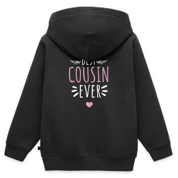 Beste Cousine - Kinder Premium Organic Zip Hoodie - Schwarz - Hinten - AI Model Kid Male (0cm)