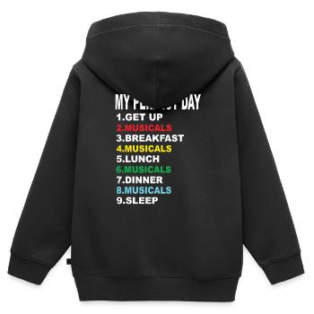 Mein Perfekter Tag Musicals - Kinder Premium Organic Zip Hoodie - Schwarz - Hinten - AI Model Kid Male (0cm)