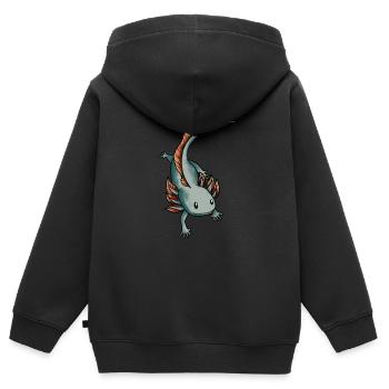 Axolotl Salamander - Kinder Premium Organic Zip Hoodie - Schwarz - Hinten - AI Model Kid Male (0cm)