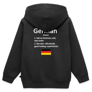 Deutscher Deutschland Flagge Deutsche Wurzeln - Kinder Premium Organic Zip Hoodie - Schwarz - Hinten - AI Model Kid Male (0cm)