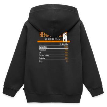 Ingrédients hématologues - Sweat Premium à capuche zippé enfant bio - noir - Dos - AI Model Kid Male (0cm)