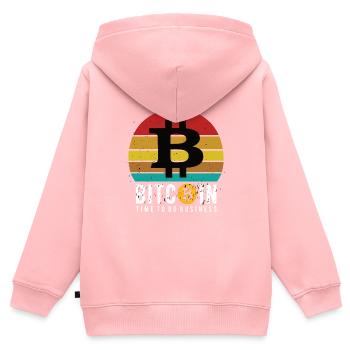 Bitcoin a le temps de faire des affaires - Sweat Premium à capuche zippé enfant bio - rose - Dos - AI Model Kid Female (0cm)