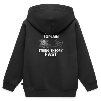 String Theorie - Kinder Premium Organic Zip Hoodie - Schwarz - Hinten - AI Model Kid Male (0cm)