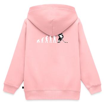 Eishockey Hockey Spieler Evolution Geschenk - Kinder Premium Organic Zip Hoodie - Rosa - Hinten - AI Model Kid Female (0cm)